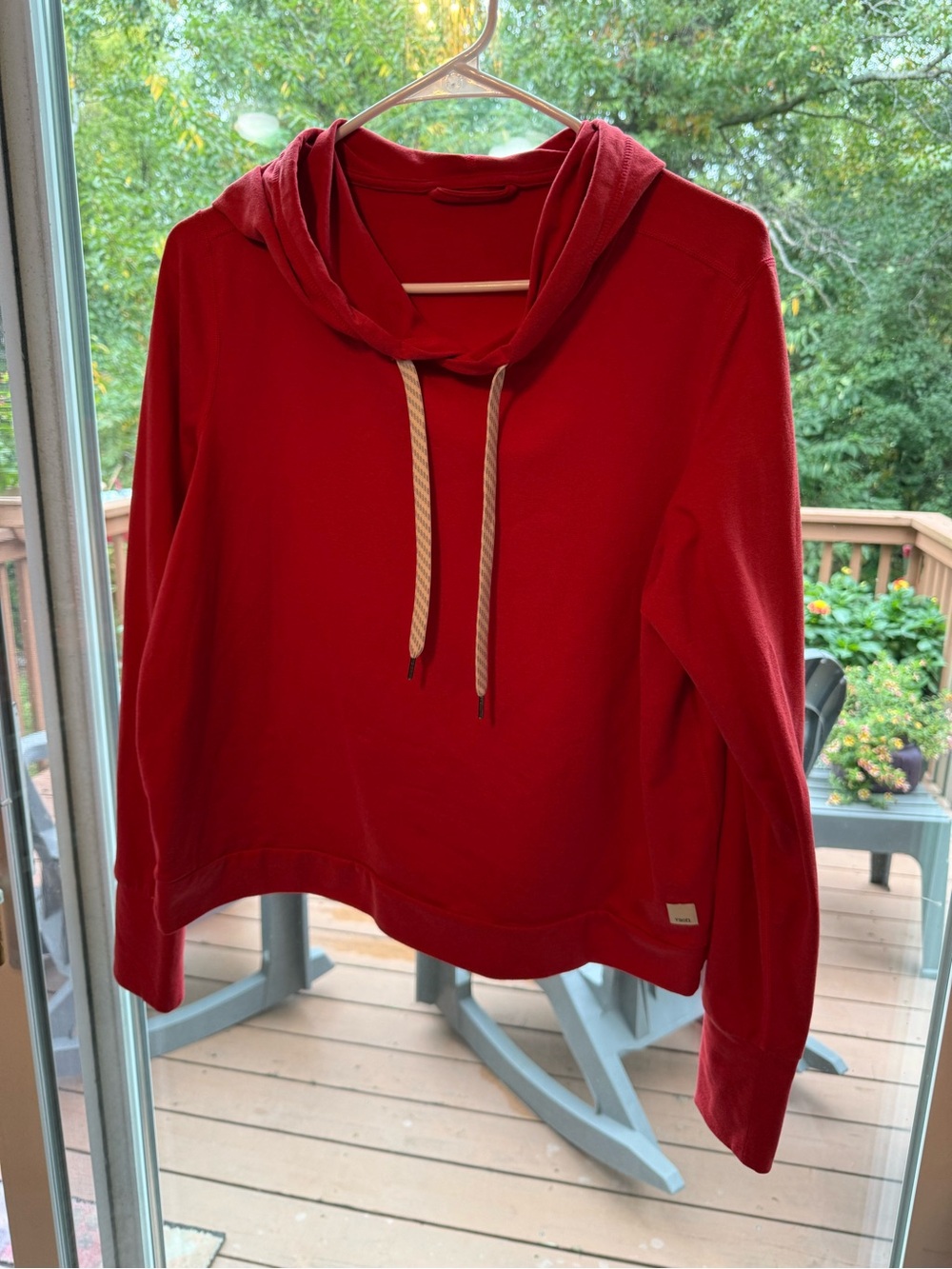 Vuori Red Hooded Pullover Sweatshirt